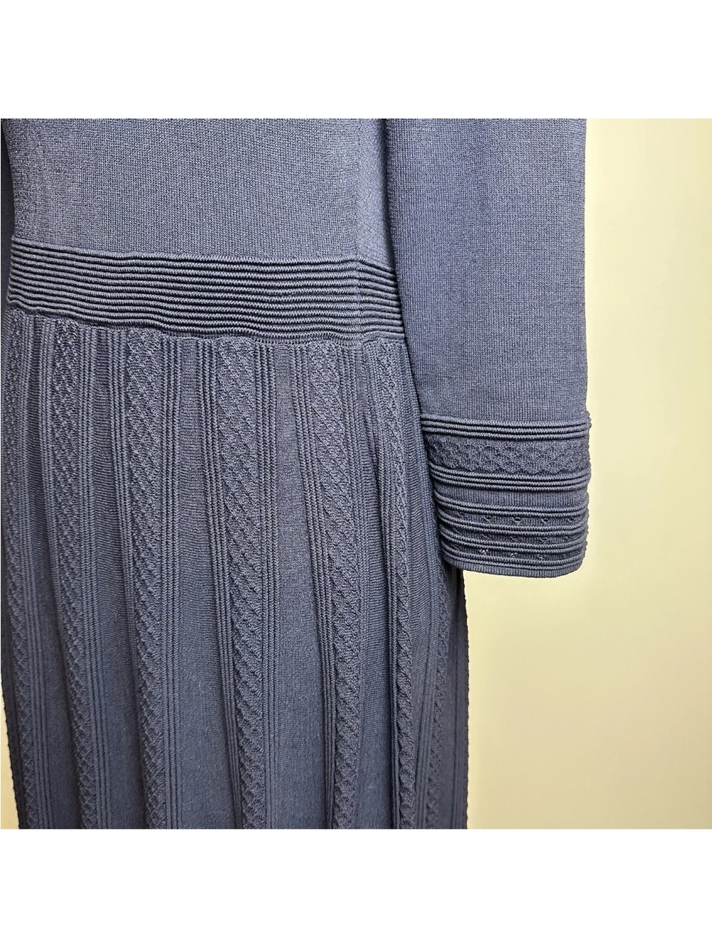 Boden Knit Midi Dress Navy Blue 3/4 Sleeve Preppy Classic - Picture 2 of 14